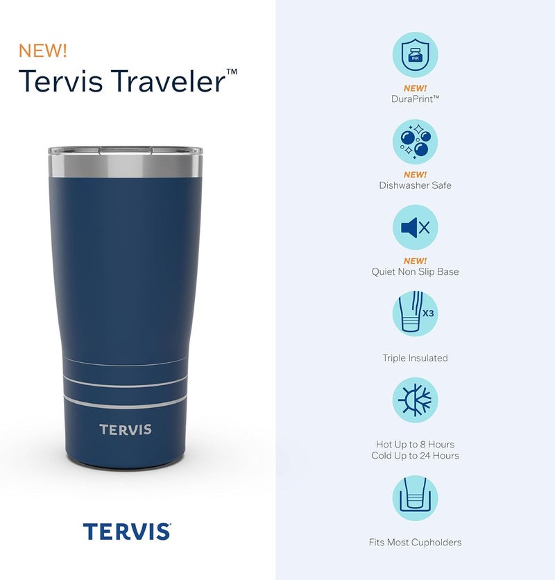 TERVIS Traveler NFL Detroit Lions - Slogan Triple Walled Insulated Tumbler Travel Cup Keeps Drinks Cold & Hot, 20oz, Stainless Steel - Image 2
